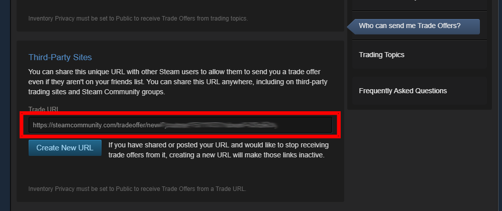 Contoh URL Trade Offer