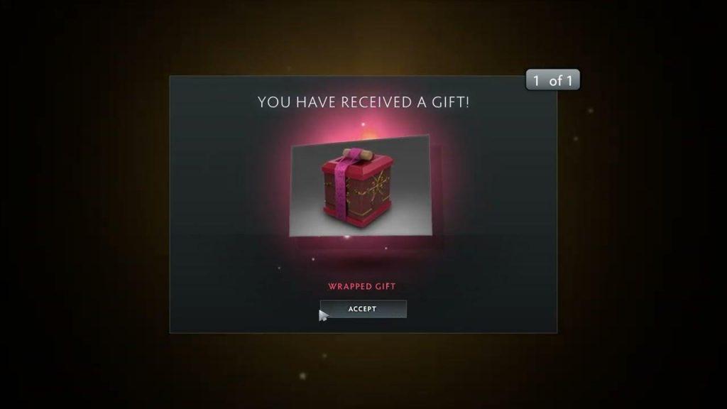 Contoh Notifikasi Gift Dota 2